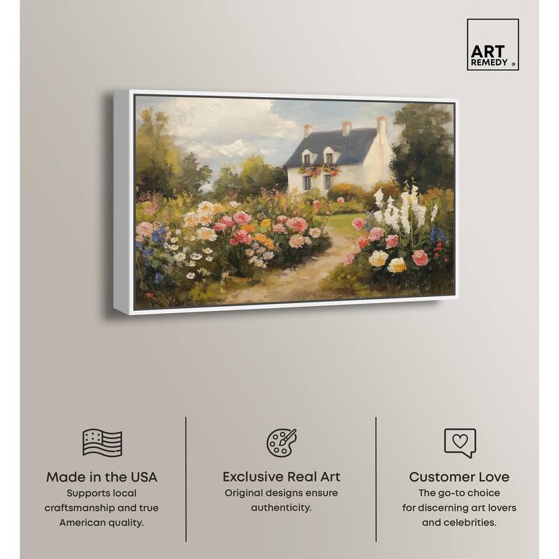 Floral Welcome Canvas by Art Remedy