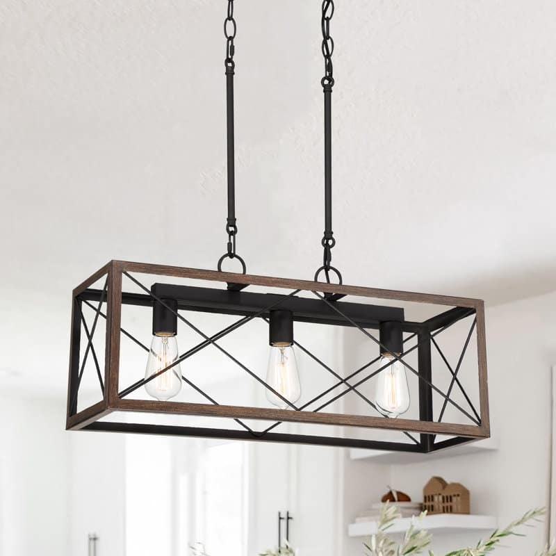 Acroma 3 - Light Linear Modern Farmhouse Rectangle Chandelier
