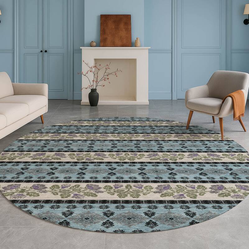 Machine Washable Indoor/ Outdoor Stripe Sochi Chantille Rug