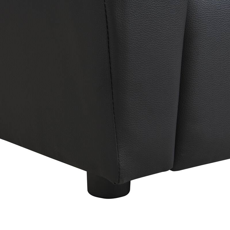 Toddlers Velvet Recliner With Headrest And Footrest