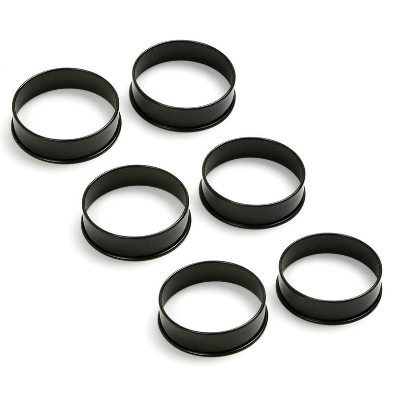 Norpro 3.5" Nonstick Pancake / Egg Rings Set - Black - 3-pack (6 rings)