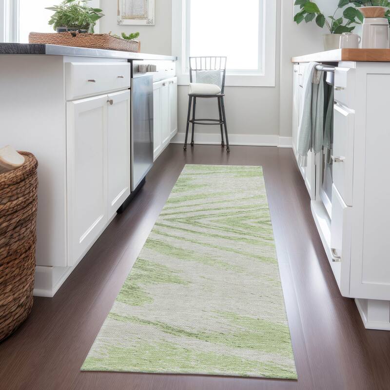 Machine Washable Indoor/ Outdoor Chantille Modern Chevron Rug