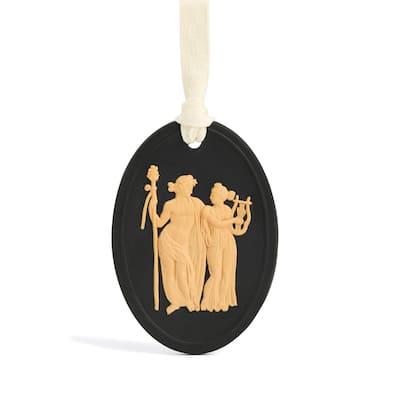 Wedgwood Festive Ardent Jasper Ornament, Black & Cane