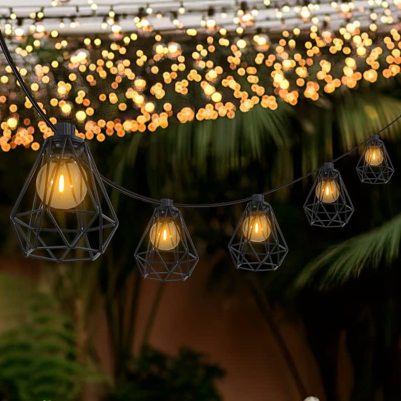 JONATHAN Y 10 ft G40 Diamond String Lights - 10-Light, Indoor/Outdoor - 10-Light