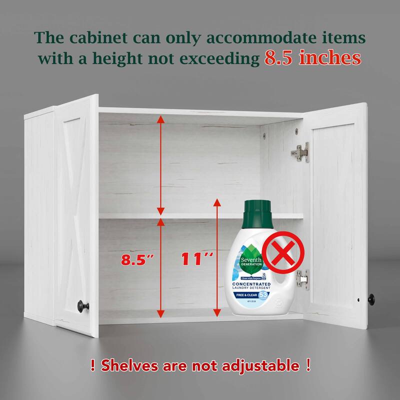 Farmhouse Wall-Mounted Storage Cabinet for Kitchen or Laundry