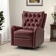 preview thumbnail 36 of 45, Jordano Genuine Leather Recliner with Metal Base by HULALA HOME BURGUNDY