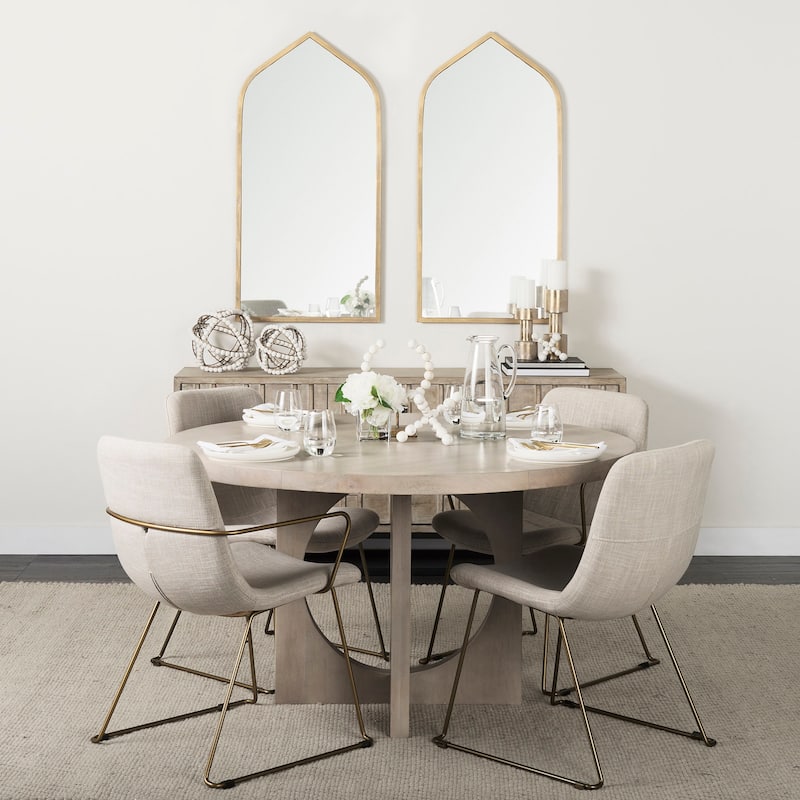 Giovanna Gold Metal Frame Ogee Arch Rectangular Wall Mirror (49" x 24")
