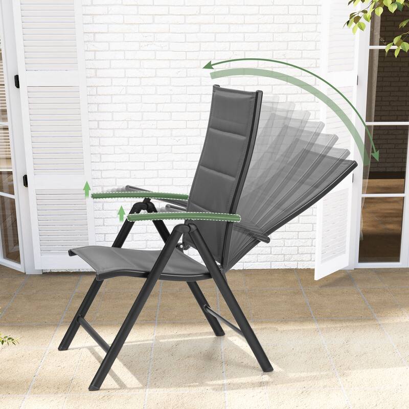 Outdoor 5/7/9-Piece Aluminum Patio Dining Set with Expandable Table and Folding Chairs