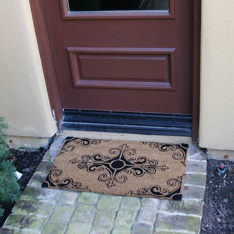 Rubber-Cal "French Provincial Doormat Kit" - 2 Coir Front Doormats and 1 Boot Scraper