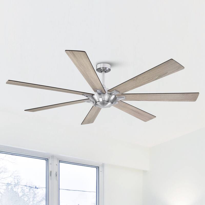 72" Farmhouse DC Motor Brushed Nickel Ceiling Fan with Remote Control