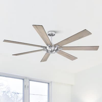 72" Farmhouse DC Motor Brushed Nickel Ceiling Fan with Remote Control