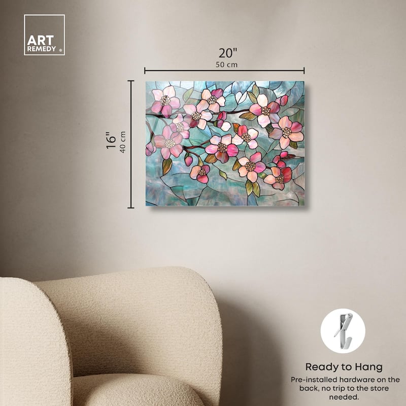 Shimmering Spring Blossoms I Acrylic by Art Remedy, Ready to Hang