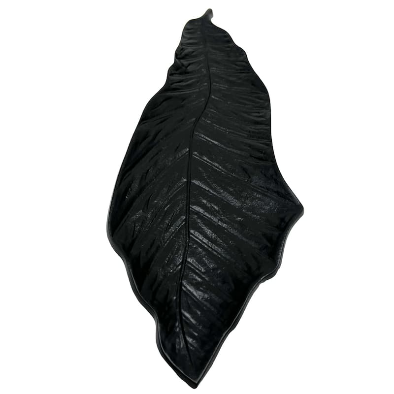 21 Inch Wide Decorative Handmade Aluminum Modern Leaf Tray - 21 x 7 x 1.5 in