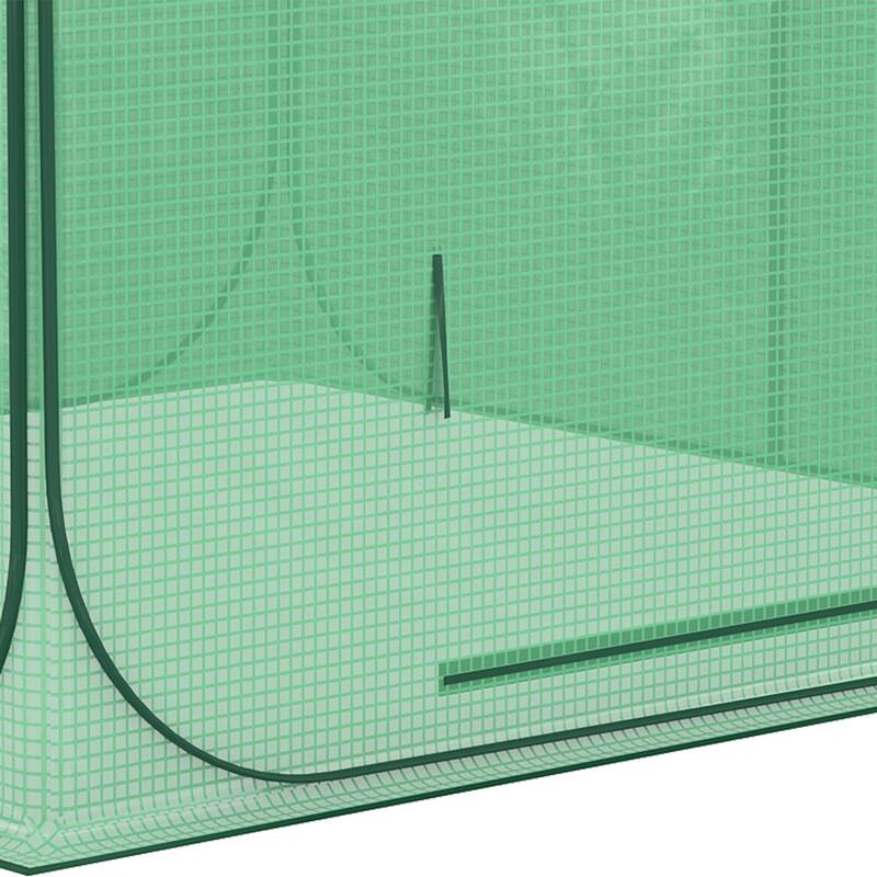 Outsunny 7' x 7' x 6' Garden Portable Greenhouse for Outdoors with Side Door & Portable Zipper Bag, Pop Up Greenhouse Tent