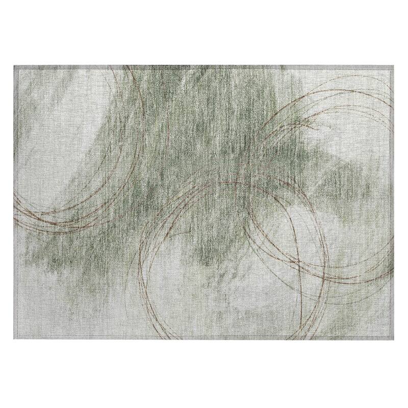 Machine Washable Indoor/ Outdoor Abstract Modern Chantille Rug