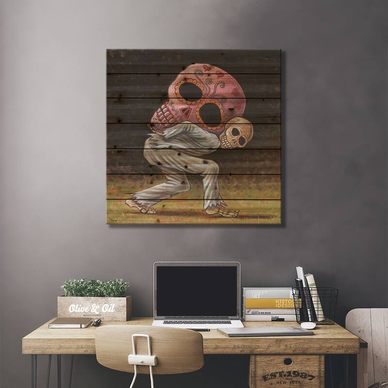 Caprichos Calaveras IV Print On Wood by Holly Wood - Multi-Color
