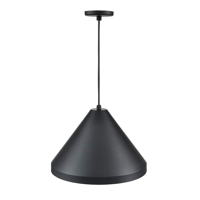 R Series 1-Light Cord Hung Cone Satin Black - Satin Black
