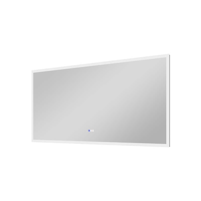Wall Mounted Bathroom Frameless With Back/Front Light LED Mirror,Anti-fog