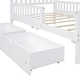 preview thumbnail 8 of 7, Twin Size Wood Platform Bed with Guardrails on Both Sides and Two Storage Drawers, White