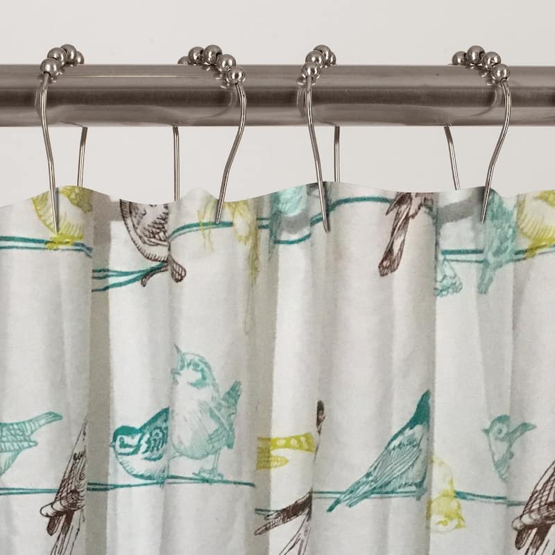 Dainty Home Tropical Birds Fabric Shower Curtain, 70''W x 72''L