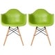 preview thumbnail 22 of 30, Molded Natural Wood Eiffel Dining Chairs (Set of 2) Green