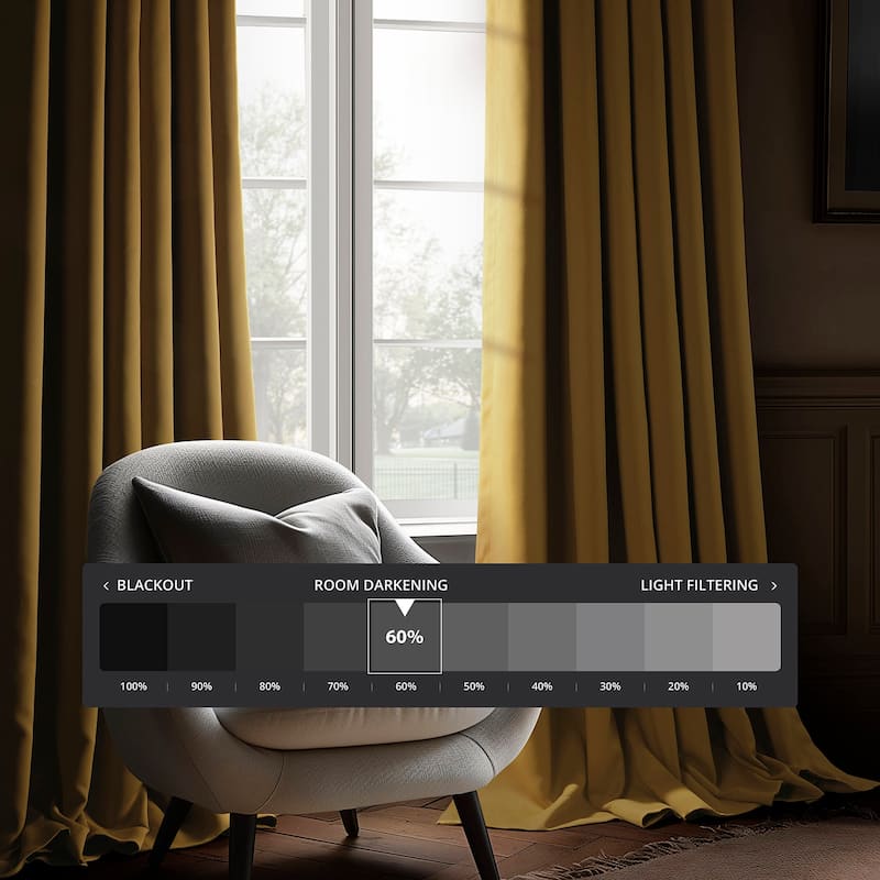 Exclusive Fabrics Room Darkening Curtains for Bedroom & Living Room Curtains - Window Drapes (2 Panels).
