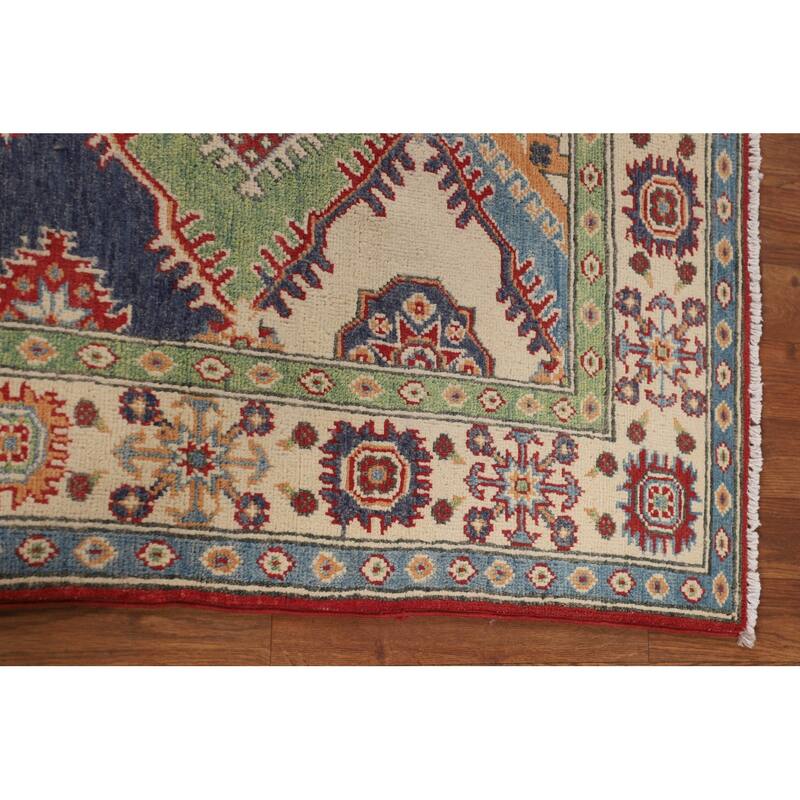 Multi-Color Kazak Oriental Area Rug Handmade Wool Carpet - 4'11" x 6'7"