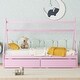 preview thumbnail 1 of 22, Twin House Platform Bed with Drawers, Pink, Modern Design Pink