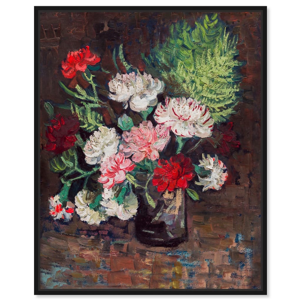 Vase with Carnations Canvas by Art Remedy
