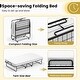 preview thumbnail 7 of 8, White Memory Foam Twin Folding Bed with Black Metal Frame and Wheels