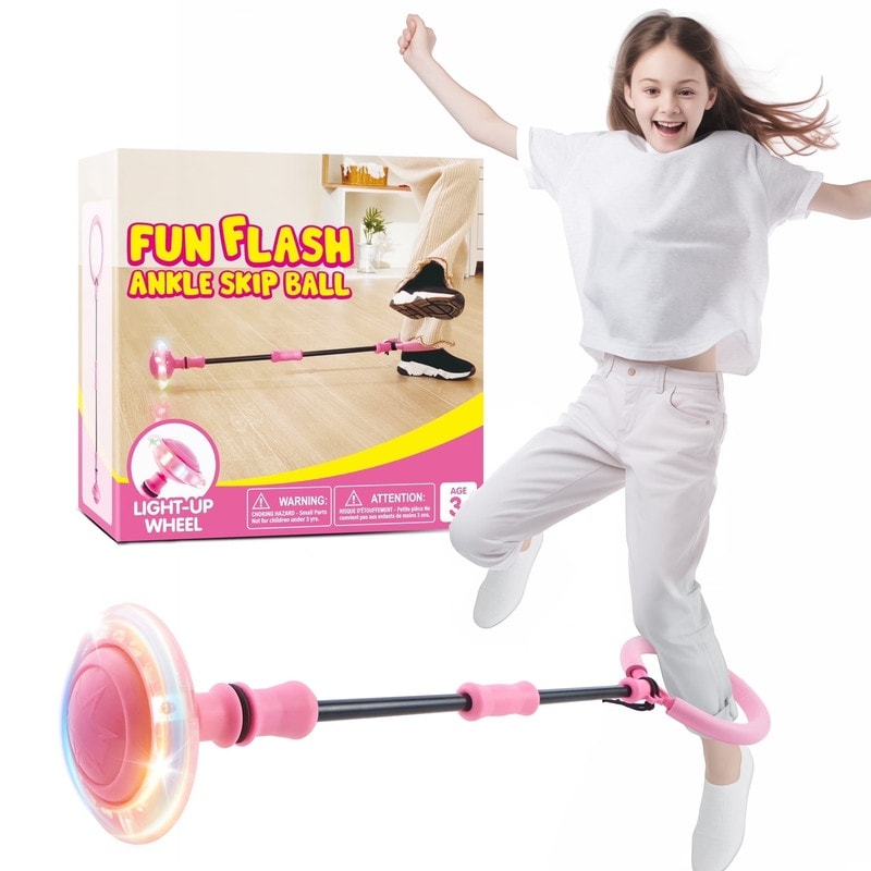 Pink Ankle Skip Ball with Flashing Lights