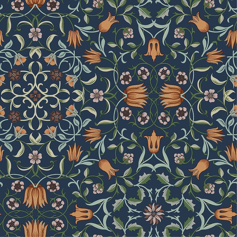 A-Street Prints No 1 Holland Park Dark Blue Floral Wallpaper