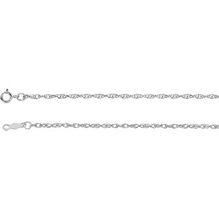 14k White Gold 1.5mm Necklace Cable Chain With Spring Ring Length Options 16 18 20 24