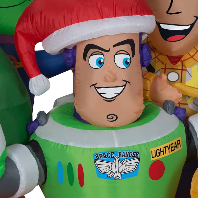 Gemmy Christmas Airblown Inflatable Toy Story w/Sleigh Scene Disney , 5 ft Tall, Multi