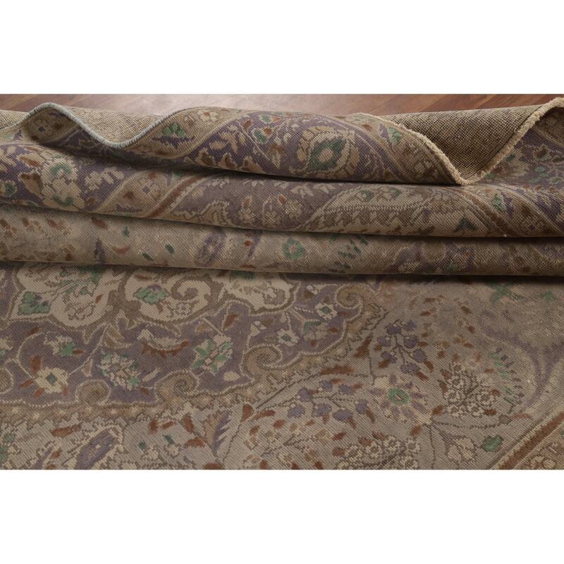 Traditional Tabriz Persian Vintage Area Rug Handmade Wool Carpet - 7'10" x 10'7"