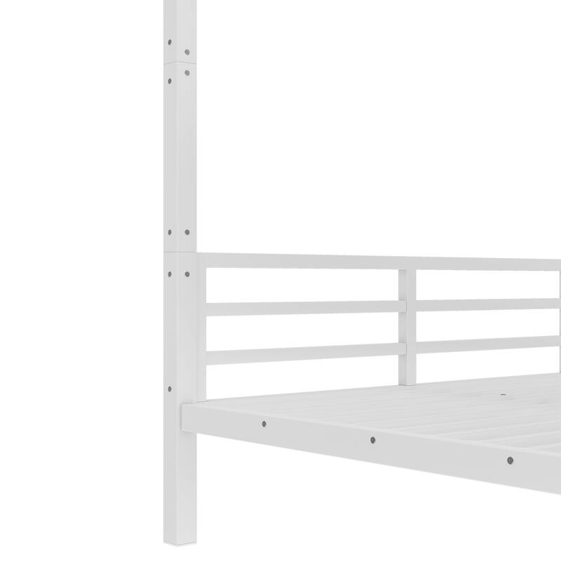 Full XL over Full XL Metal Bunk Bed for Adults & Teens - Sturdy, Space-Saving, Noise Reduced