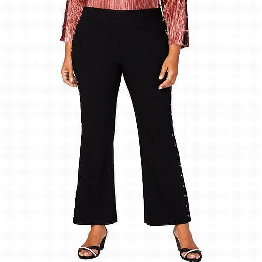 womens black flare dress pants