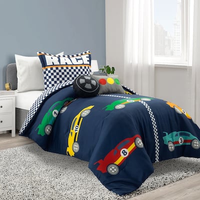 Lush Decor Racing Cars Reversible Oversized Comforter Set