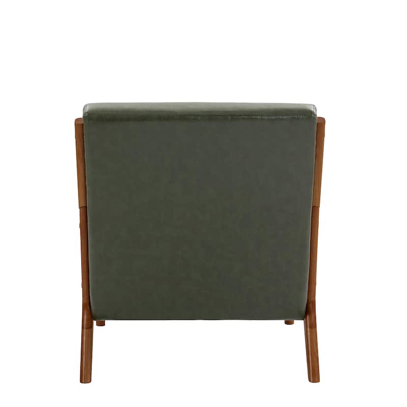 Mid Century Solid Wood Upholstered Accent Chair
