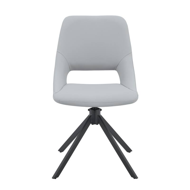 Faux Leather Dining Chairs Set of 4, Swivel Dining Room Chair, Metal Frame Kitchen Chairs