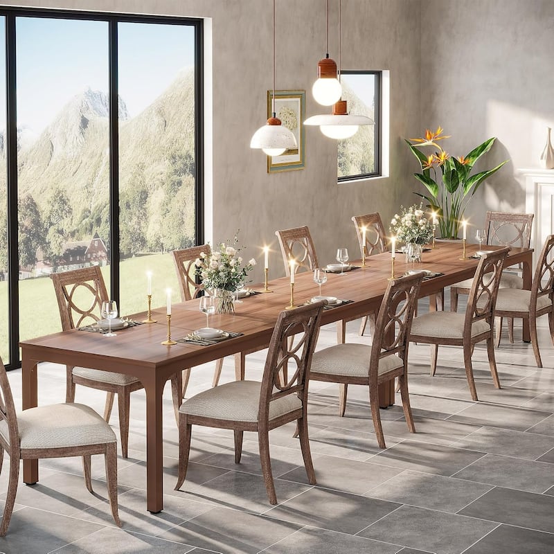 78.7" Rectangular Dining Table, Wood Kitchen Table for Home, Restaurant, Cafe, Office, Apartment, Bakery