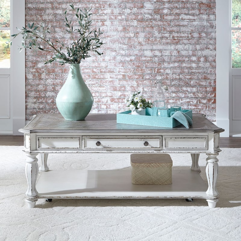 Magnolia Manor Antique White Rectangular Cocktail Table - Antique White