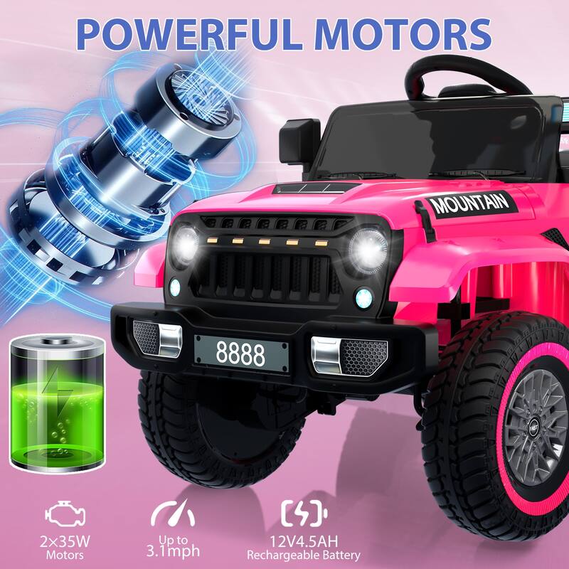 12V Kids Ride on Truck Car Kids Electric Vehicles Toy for 3-5 Years Old Boys Girls Gift, Black