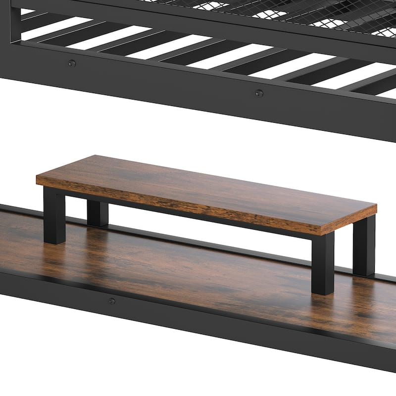 Twin XL Loft Bed with Desk and Storage Non-woven Fabric Drawers with Ladders, Nosie-free and No Spring Box Needed