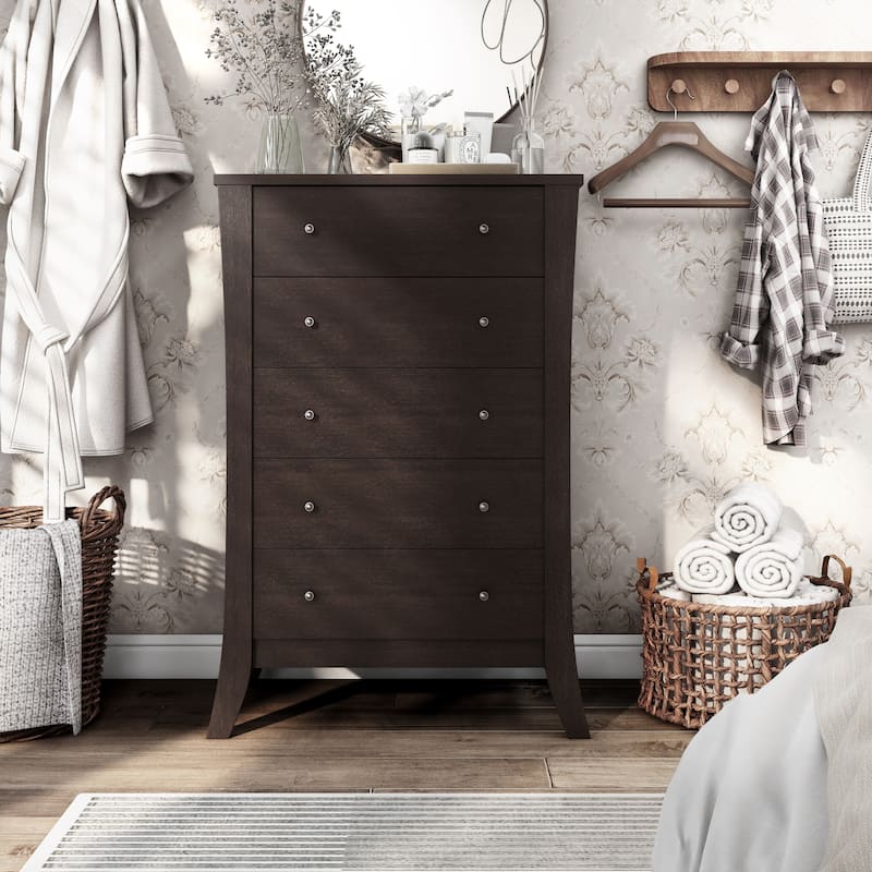 Vem Transitional Espresso 5-Drawer Vertical Chest by Furniture of America