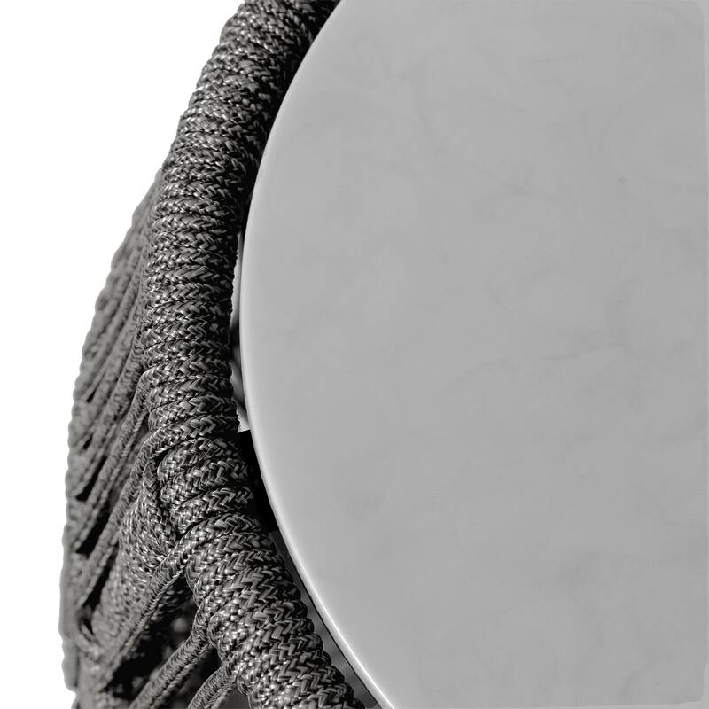 Emory Modern Rope and Stone Indoor Outdoor Garden Stool Side Table