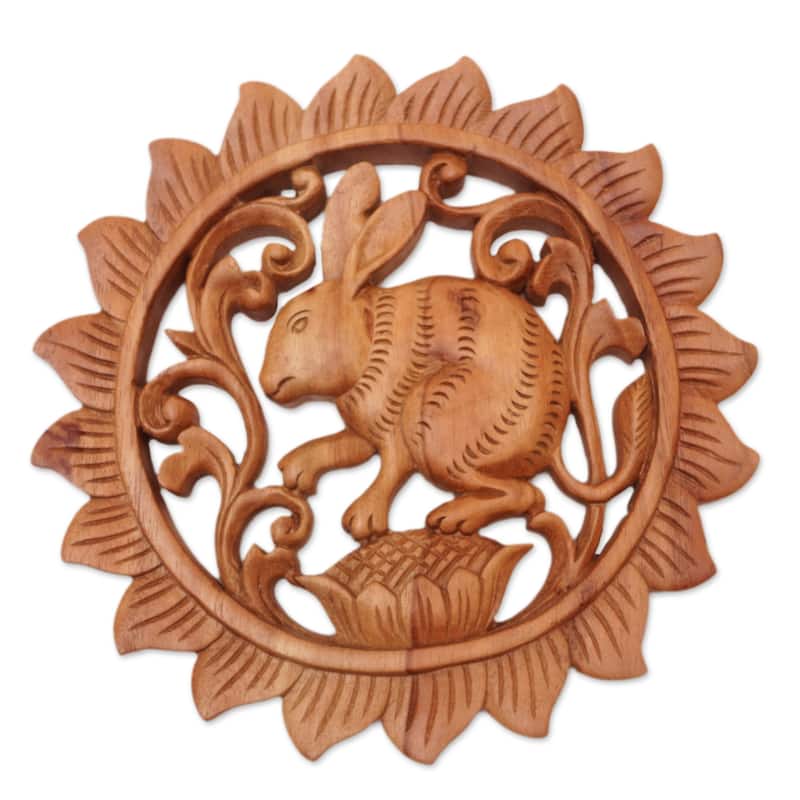 Novica Handmade Adorable Wood Relief Panel