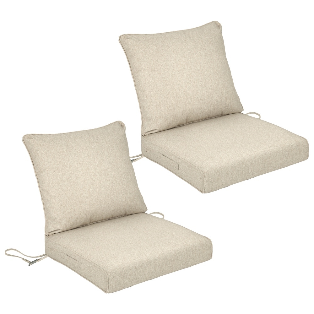 Aoodor Outdoor Deep Seat Cushion Set, Set of 2