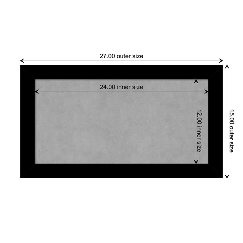 Amanti Art Basic Black Narrow Framed Magnetic Board - Board Size 24x12