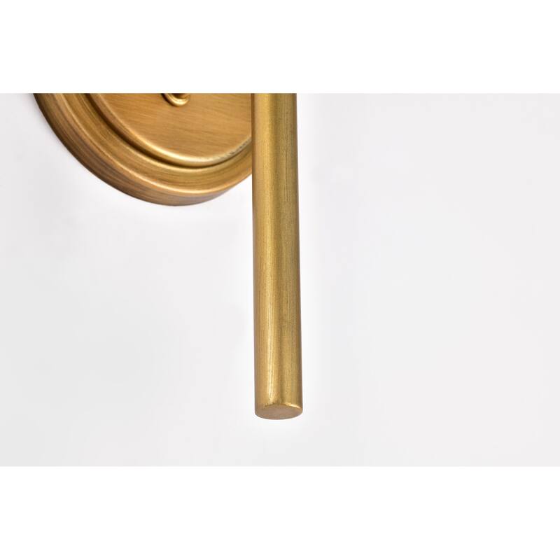 Solara 1 Light Wall Sconce Natural Brass Finish Frosted Ribbed Glass - Natural Brass
